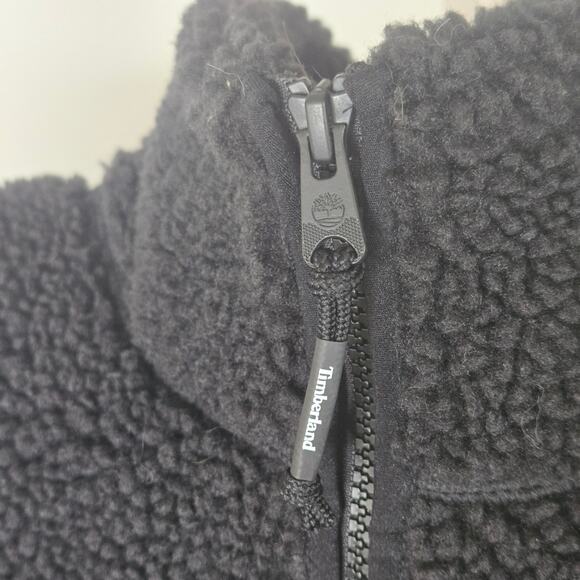 Timberland NWT Fleece Sherpa high neck full zip jacket Medium black - Picture 14 of 17
